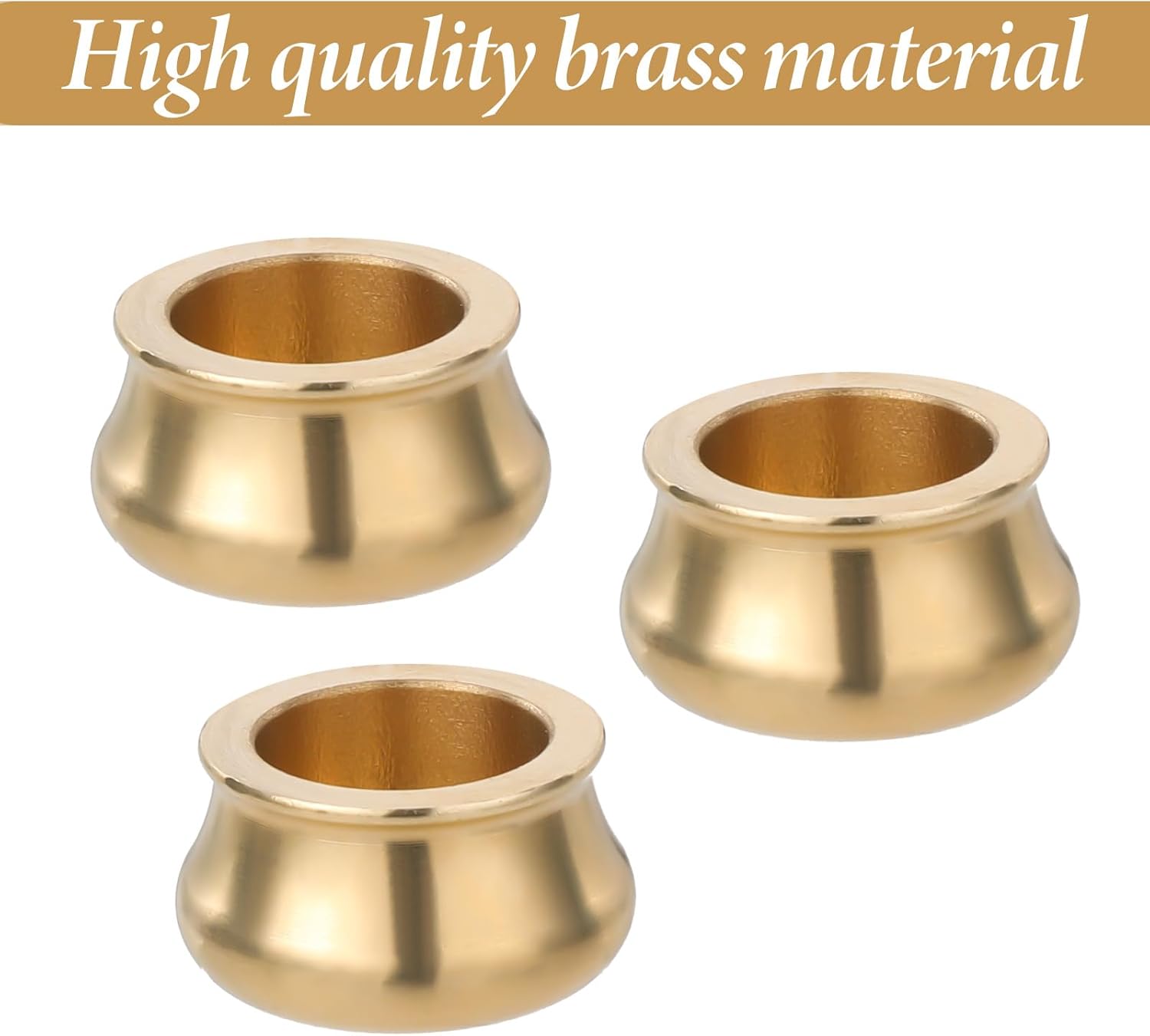 3 Pcs Mini Brass Incense Holder Gold Plate Decor