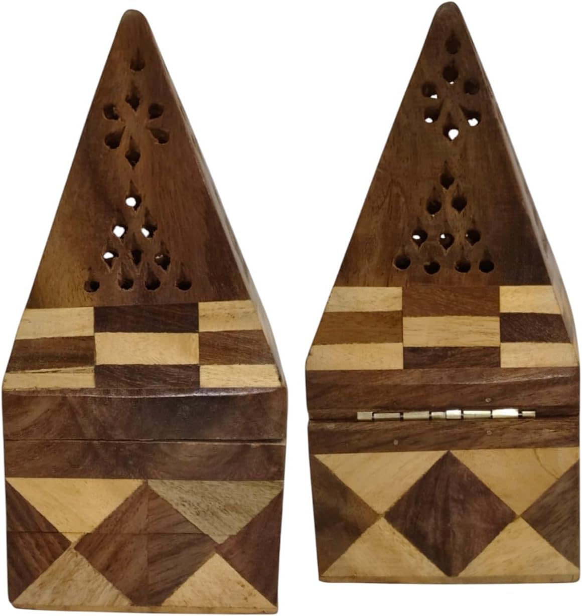 Wooden Temple Incense Cone Burner with Jointed Design