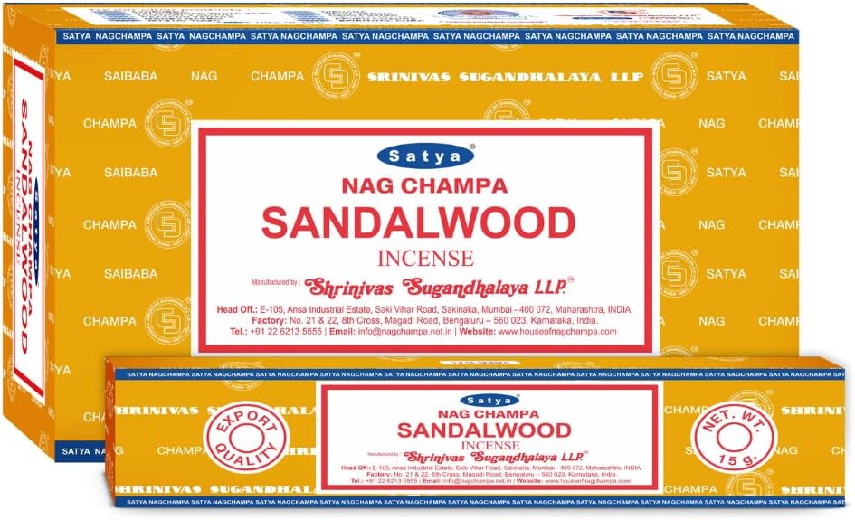 Satya Sandalwood Incense Sticks 12 Box Value Pack