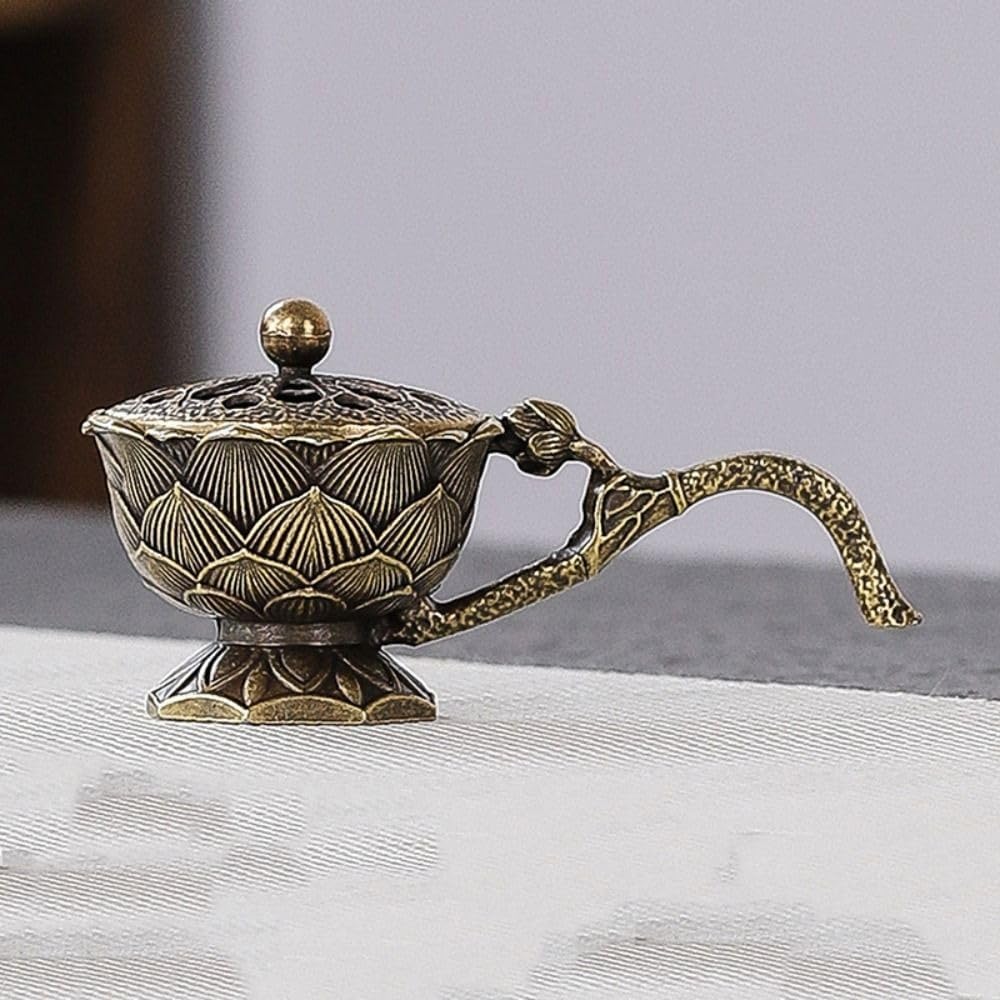 Leadigol Lotus Incense Burner Brass Holder for Cones