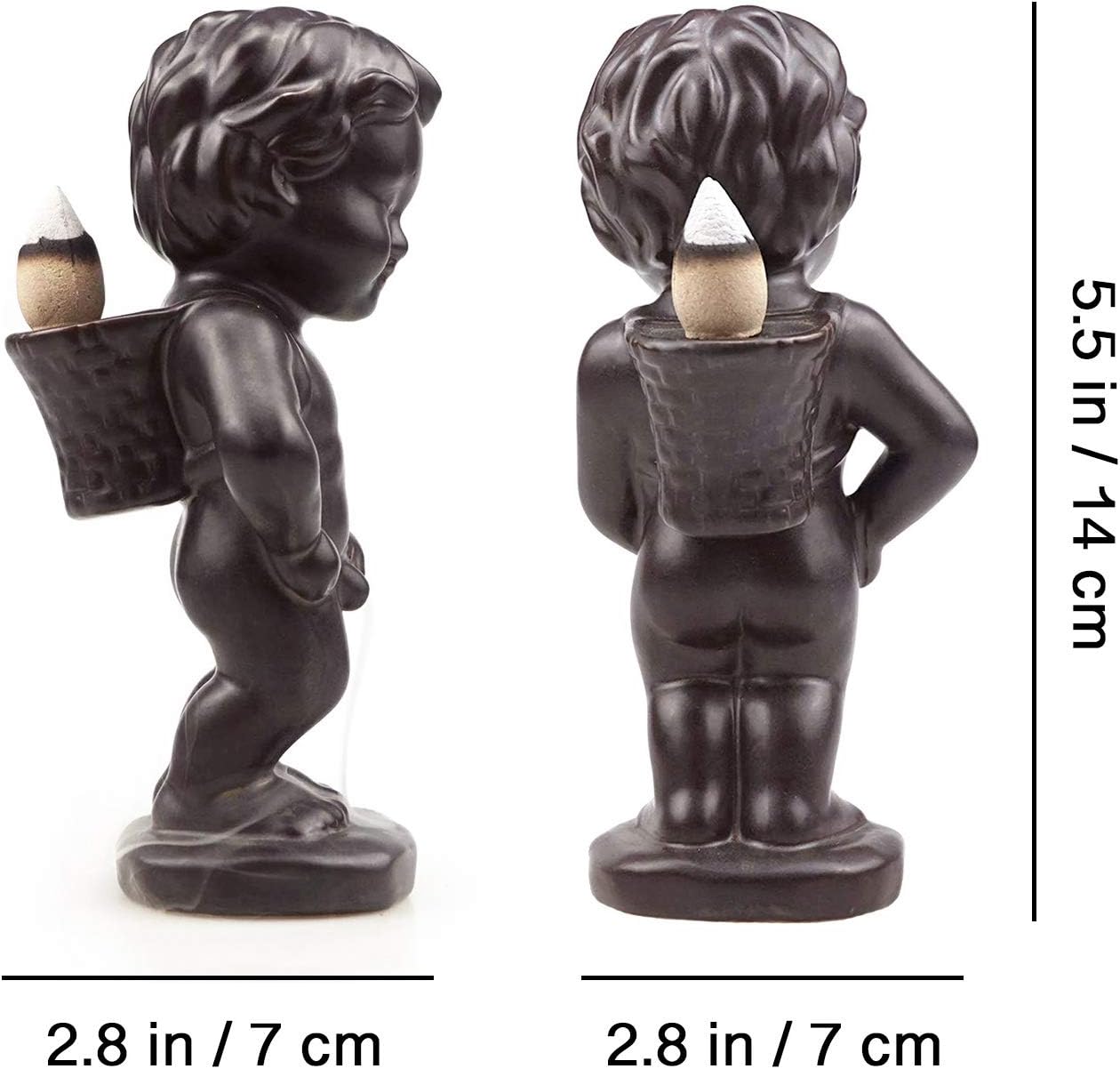 GOLDEAL Peeing Boy Backflow Incense Burner with 20 Cones