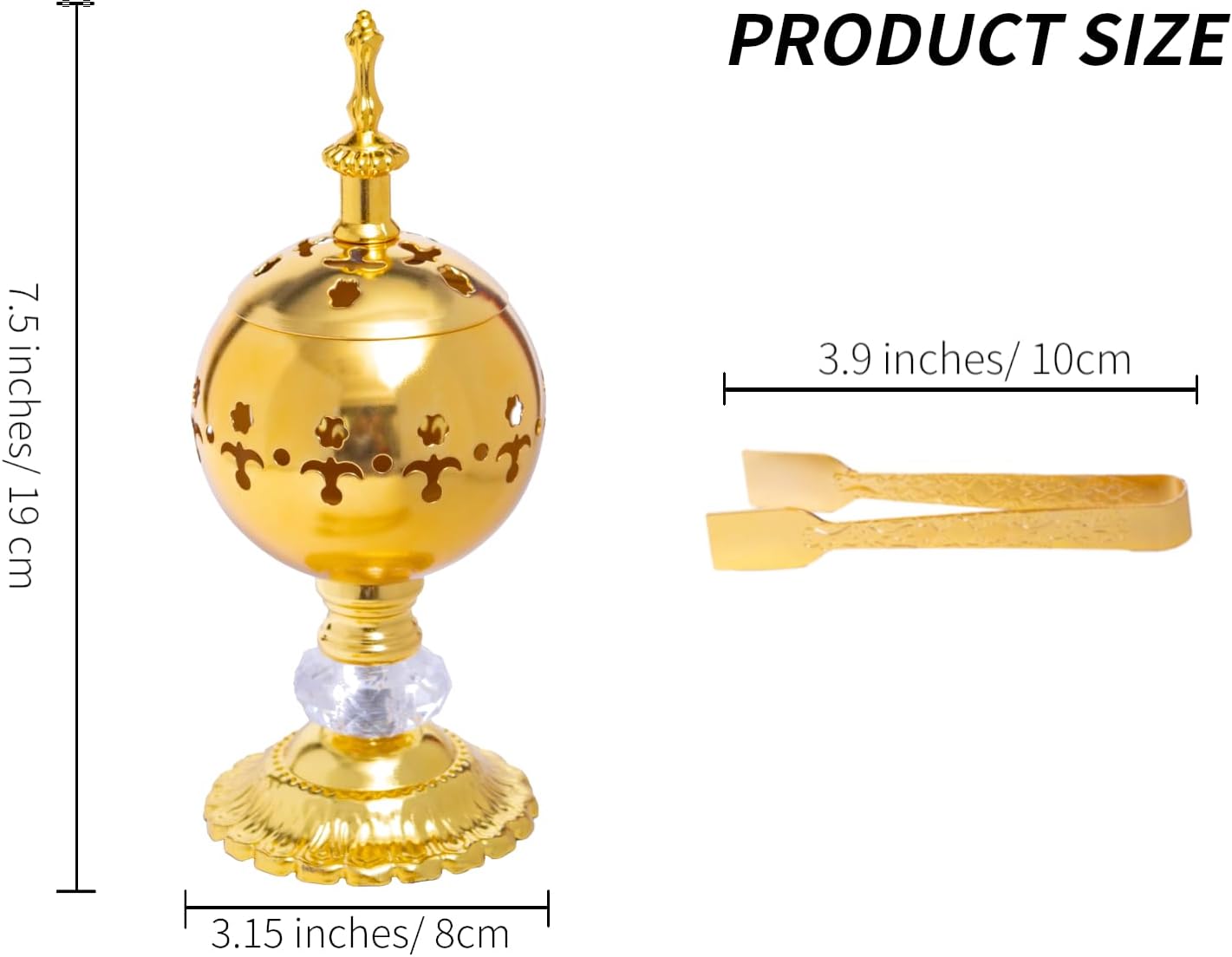 Frankincense Incense Burner with Tong for Cone and Charcoal