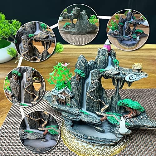 Mountain Waterfall Incense Burner with Upgraded Cones and Accessories
