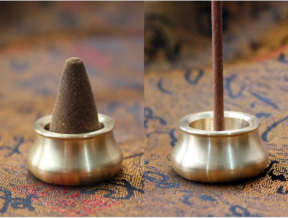 Acxico 3Pcs Mini Copper Incense Cone Stick Burner Plates
