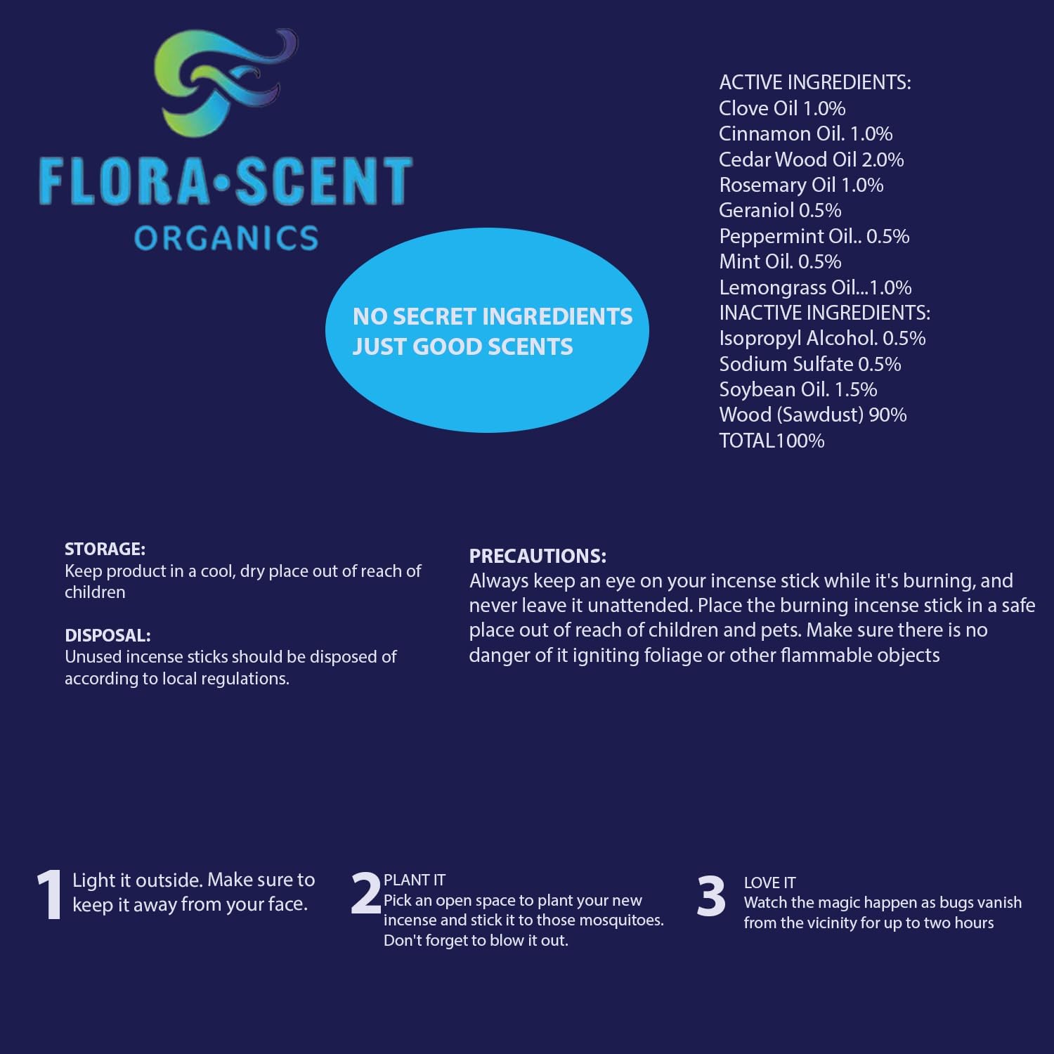 Flora Scent 12 Pack Mosquito Repellent Incense Sticks
