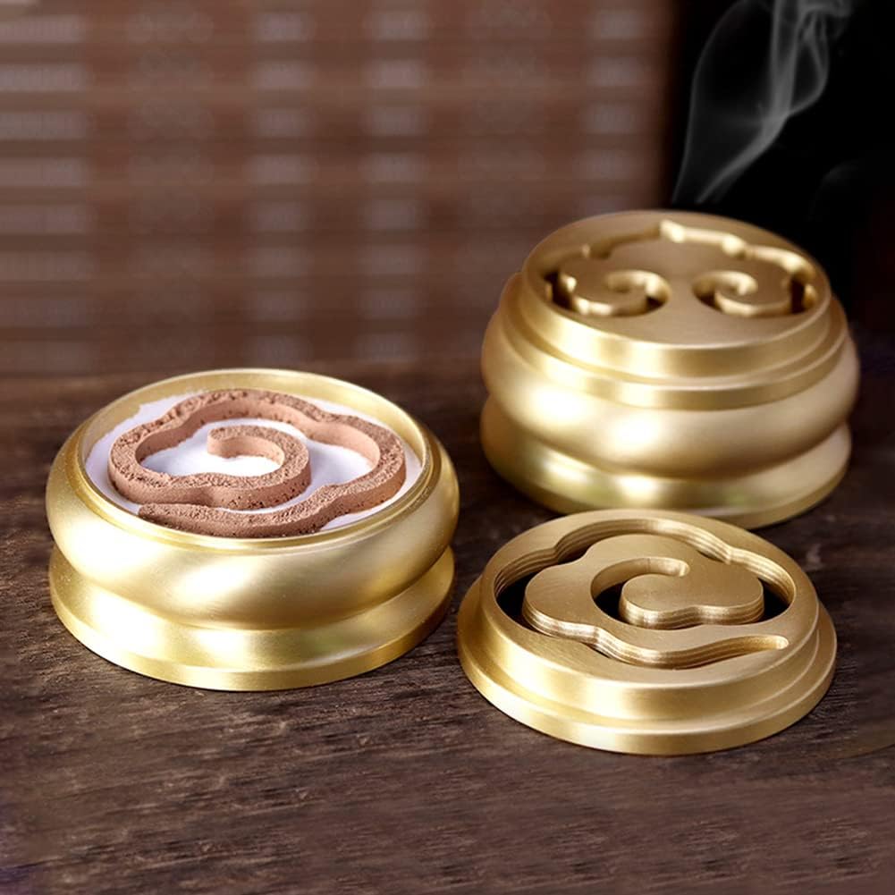 3 In 1 Mini Brass Incense Burner with Ash Press