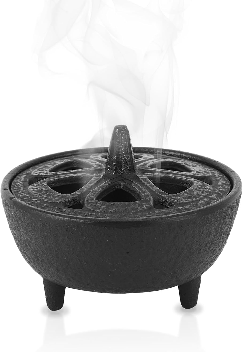 Gsycle Incense Burner Cast Iron Lotus Shape Censer With Lid
