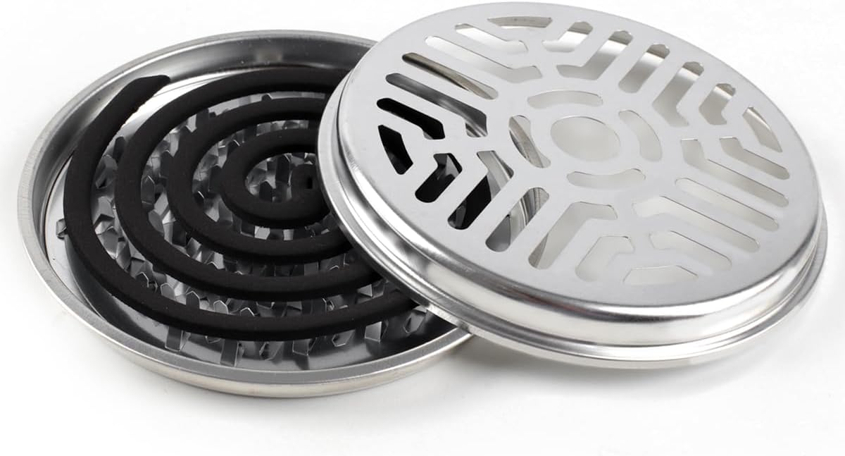 4 Pack Mosquito Coil Holders with Cover for Outdoor Use