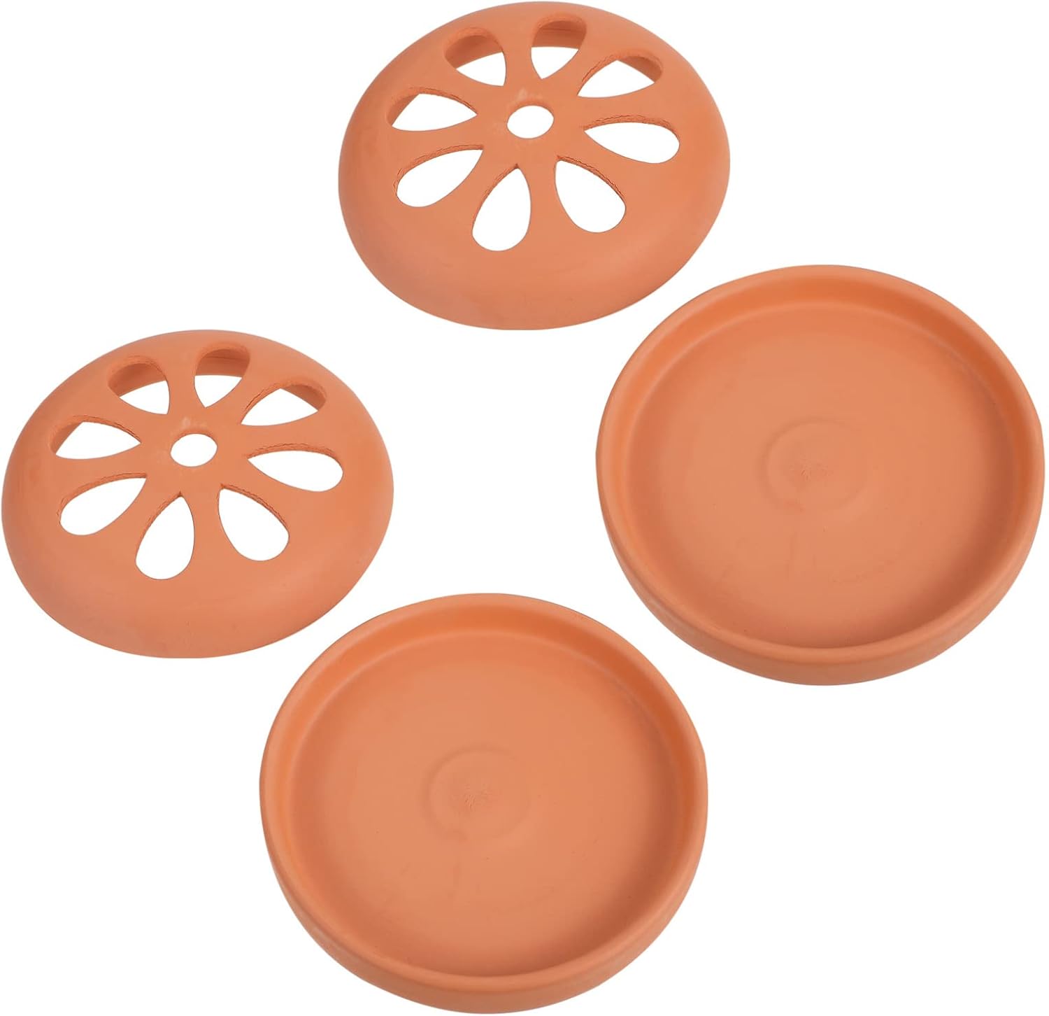 2 Pcs Terracotta Coil Holder Incense Burner with Cover for Outdoor Use