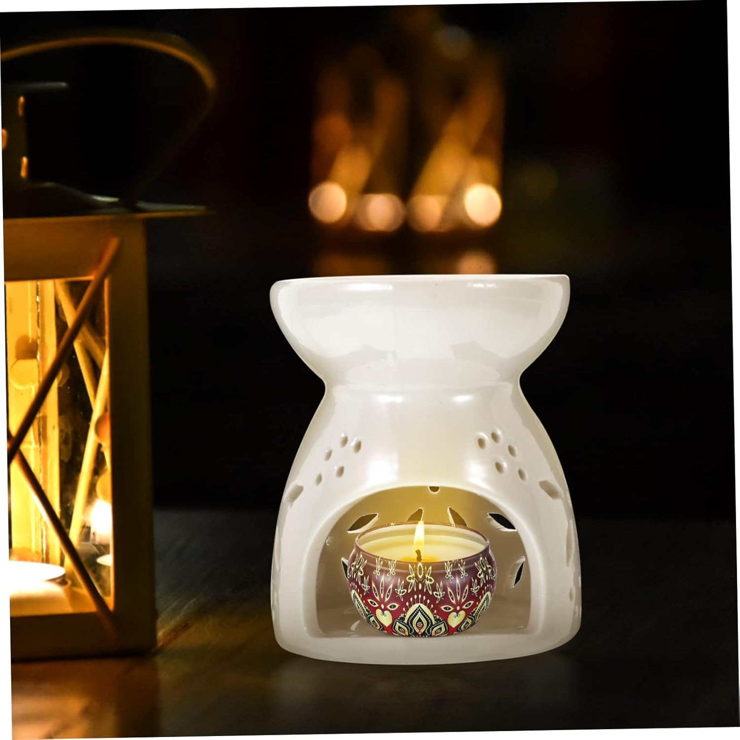Healifty Ceramic Essential Oil Burner with Tea Light