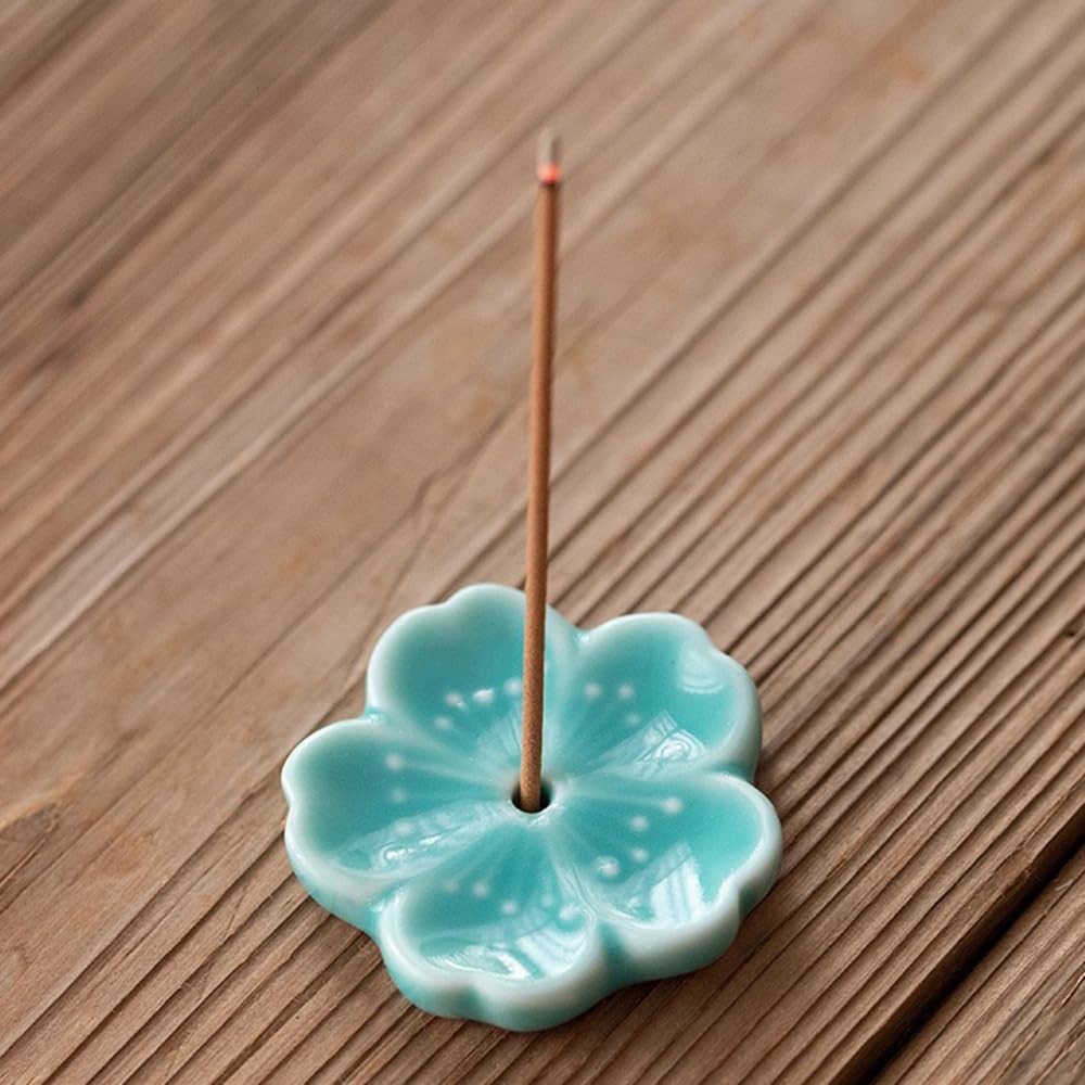 5pcs Japanese Cherry Blossom Ceramic Incense Holder