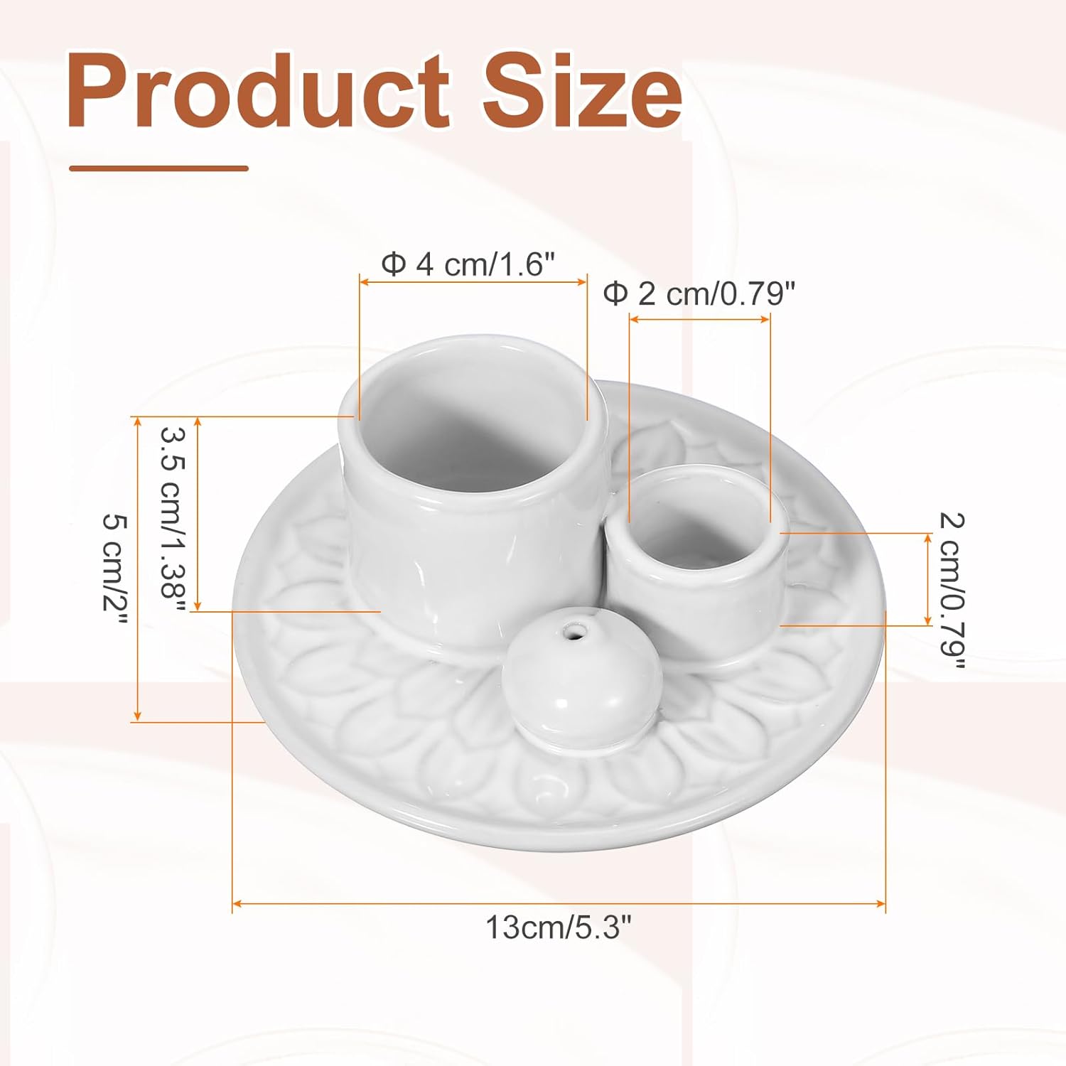 Uxcell 4 in 1 Ceramic Incense Burner Holder White