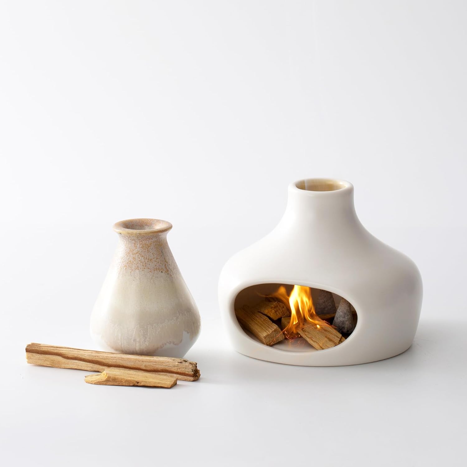 IVWOXO Palo Santo Holder Handmade Ceramic Burner for Meditation and Yoga