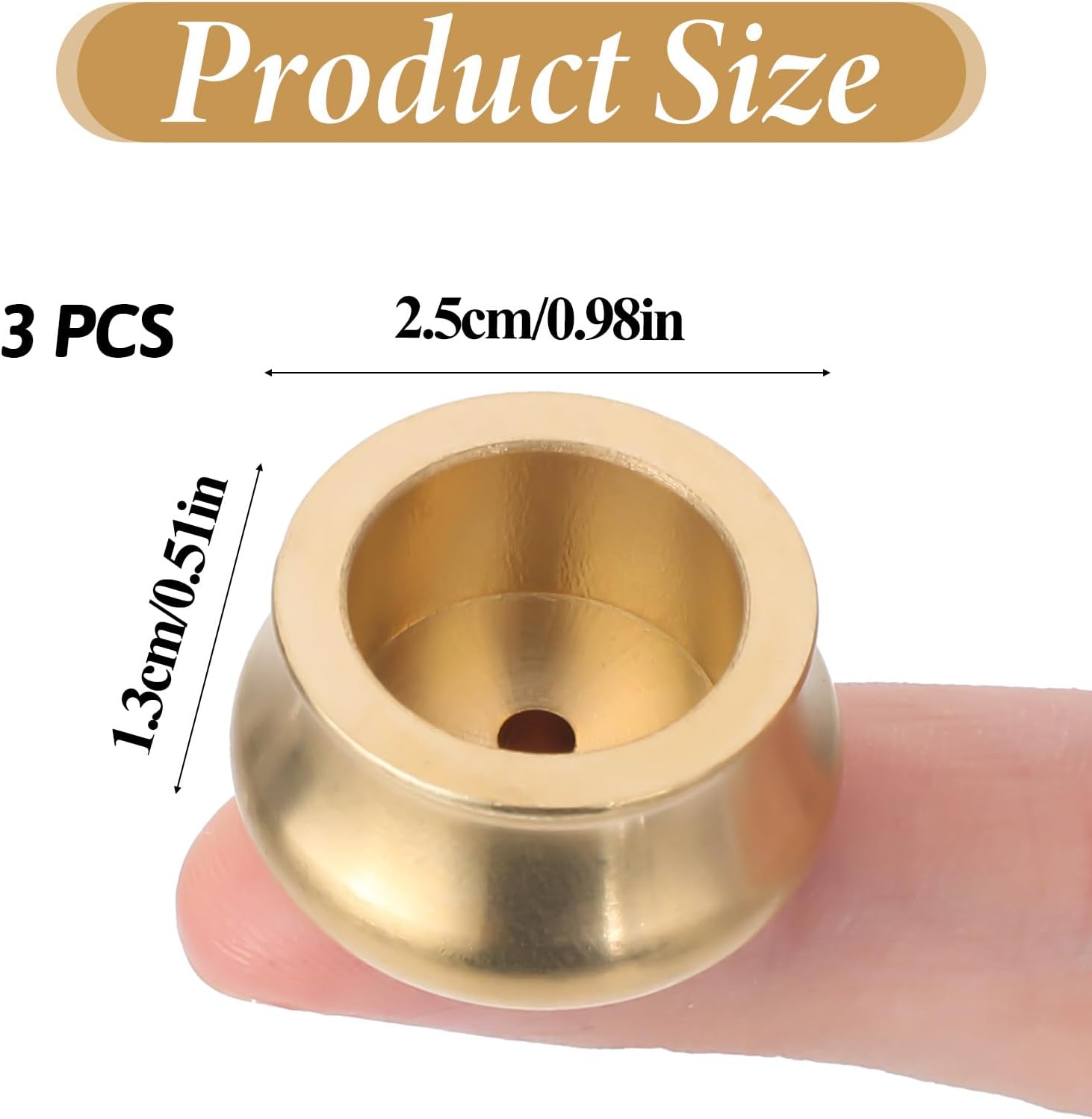 3 Pcs Mini Brass Incense Holder Gold Plate Decor