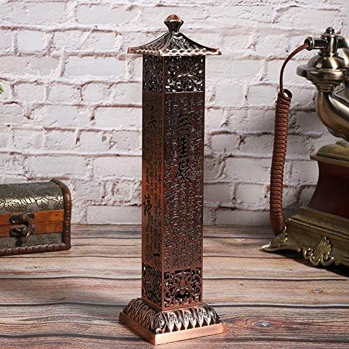Copper Incense Tower - Retro Vertical Incense Holder with Ash Catcher