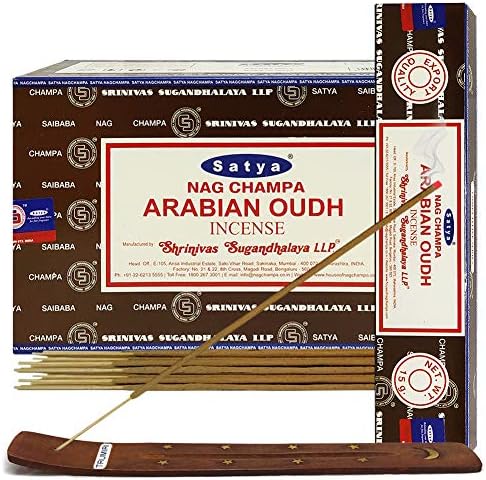 TRUMIRI Arabian Oudh Incense Sticks and Holder Bundle