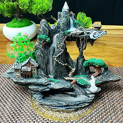 Mountain Waterfall Incense Burner with Upgraded Cones and Accessories