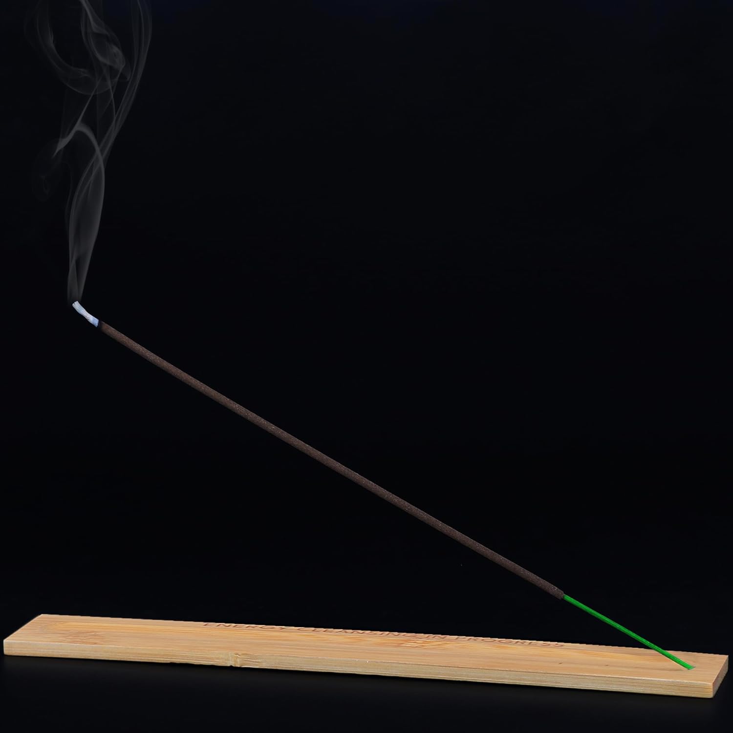 Premium Sage Incense Sticks with Engraved Wood Holder - 30 Sticks Charcoal Free Safe for Energy Cleansing