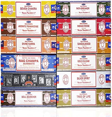 Satya 12 Assorted Incense Sticks Pack 15g