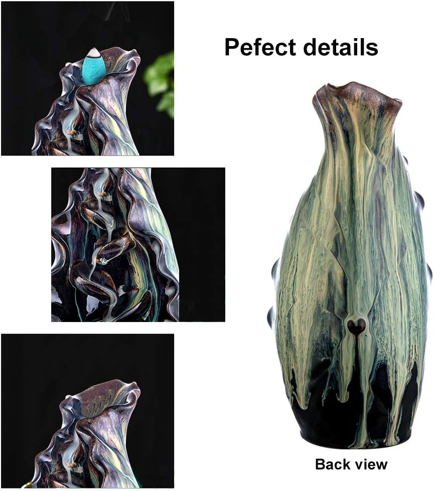 Golden Lotus Leaf Incense Holder Handcrafted Ceramic