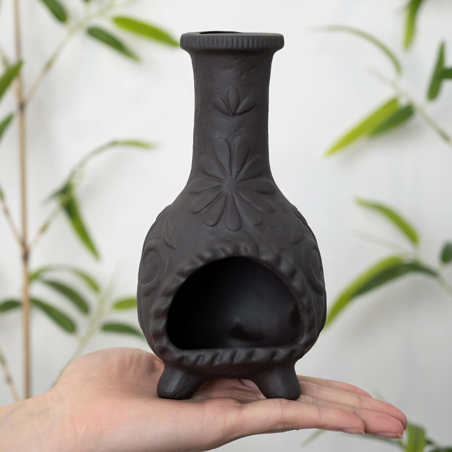 Elegant Handmade Black Palo Santo Holder for Incense and Sage