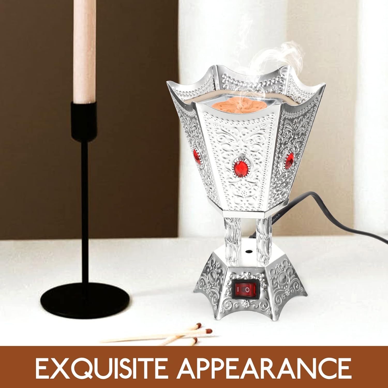 SEWACC Bakhoor Electric Incense Burner Silver