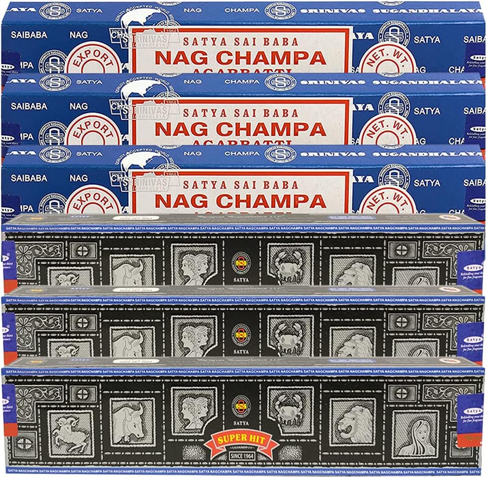 TRUMIRI Nag Champa Super Hit Incense Sticks Bundle with Holder