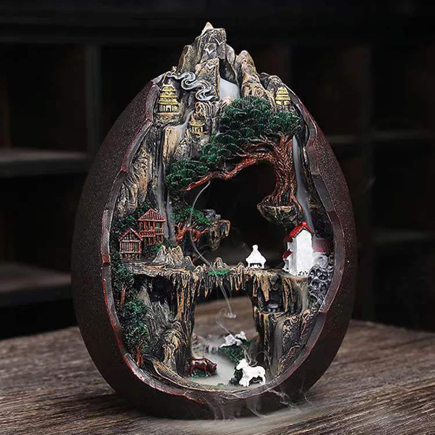 Mountain Waterfall Incense Burner with 2 Sides