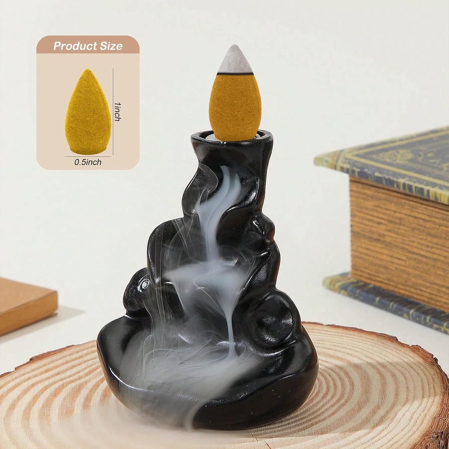 110Pcs Backflow Incense Cones with 6 Natural Scents