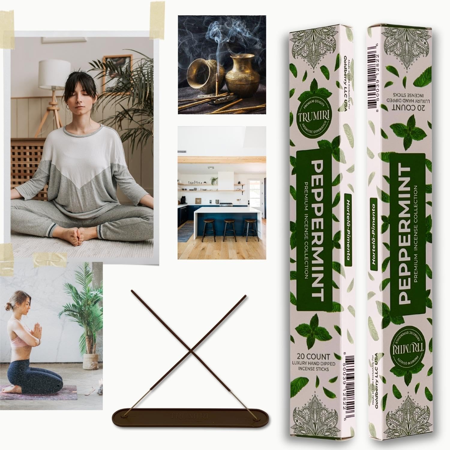 Peppermint Incense Sticks - 40 Sticks Dual Pack