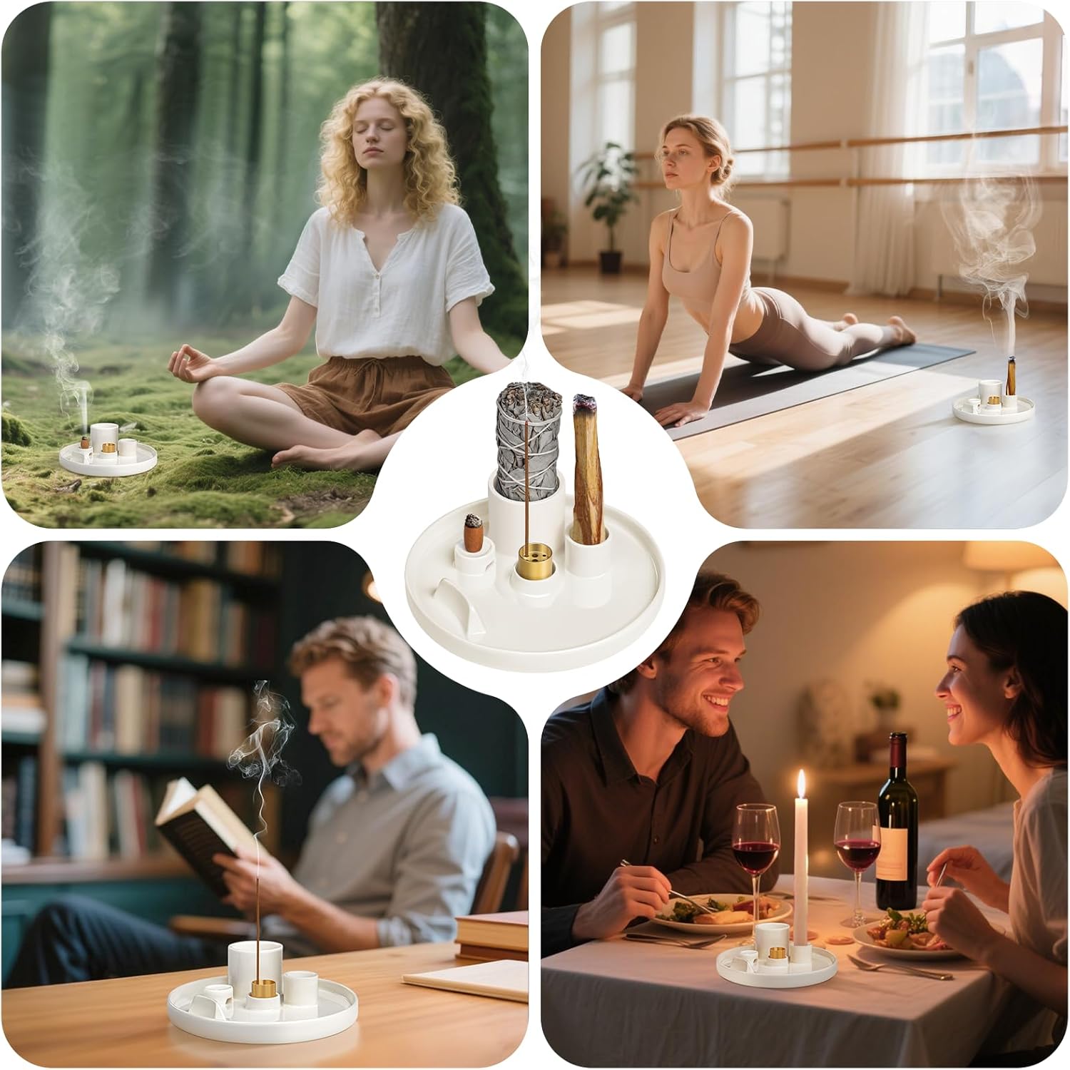 Luvan 5 in 1 Incense Candle Holder with Ash Tray