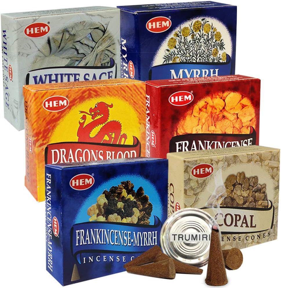 Hem Incense Cones Variety Pack 60 Count with 6 Popular Fragrances