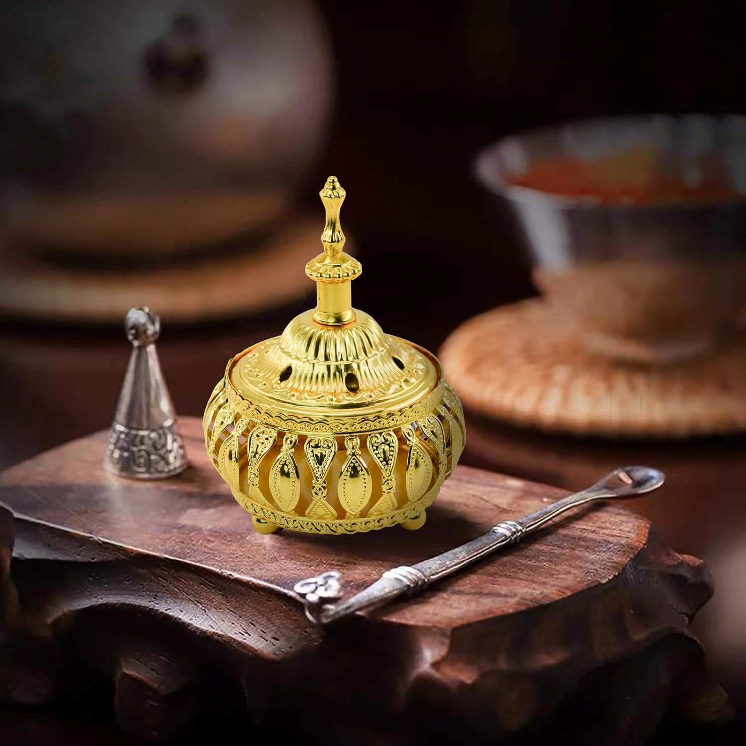 MrMrKura 2PCS Metal Incense Burner Vintage Style