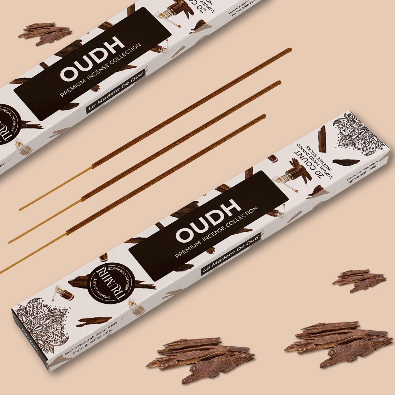 TRUMIRI Oud Incense Sticks - 40 Pieces Dual Pack