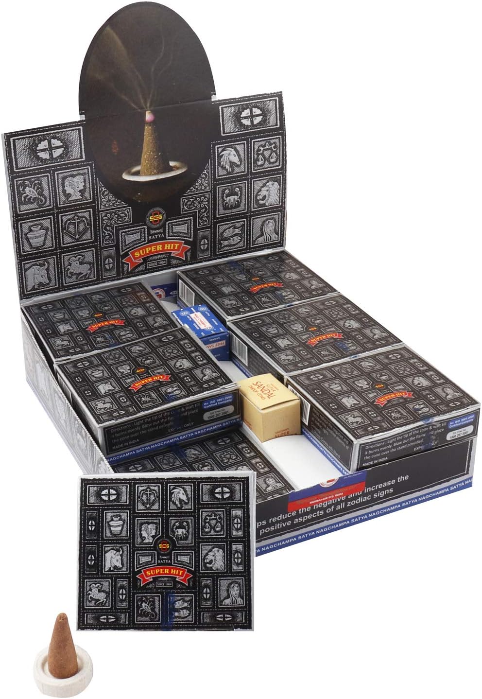 Satya Nag Champa Super Hit Incense Cones Box 12 Packs