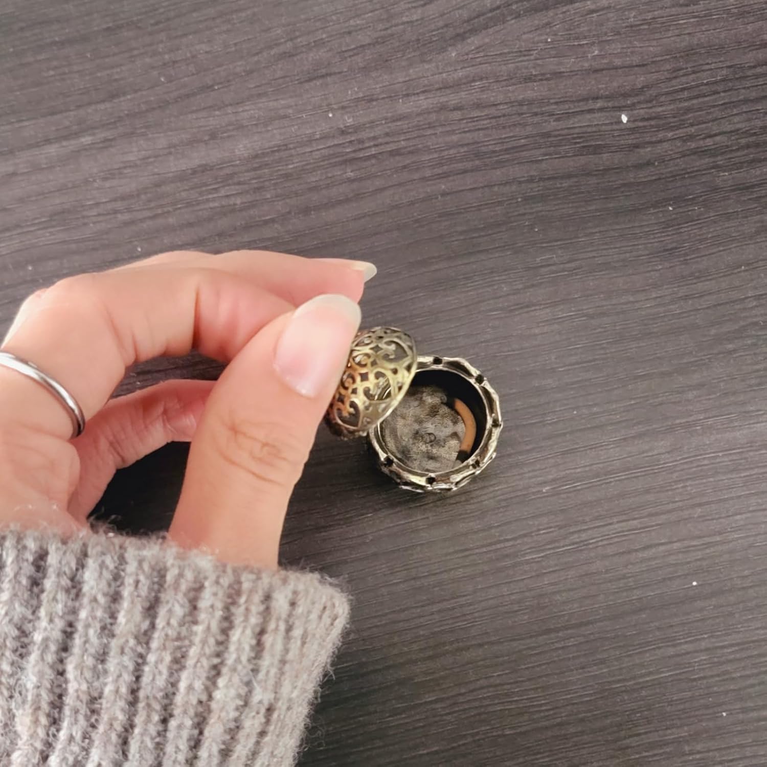 2Pcs Mini Brass Lotus Flower Incense Holder Decor