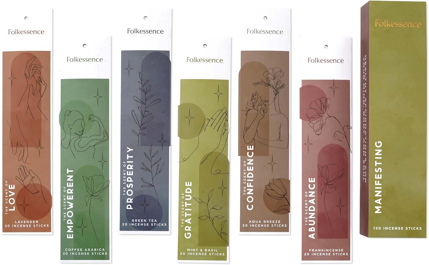 Folkulture Incense Sticks Set of 6 120 pcs 45 Min Burn Time