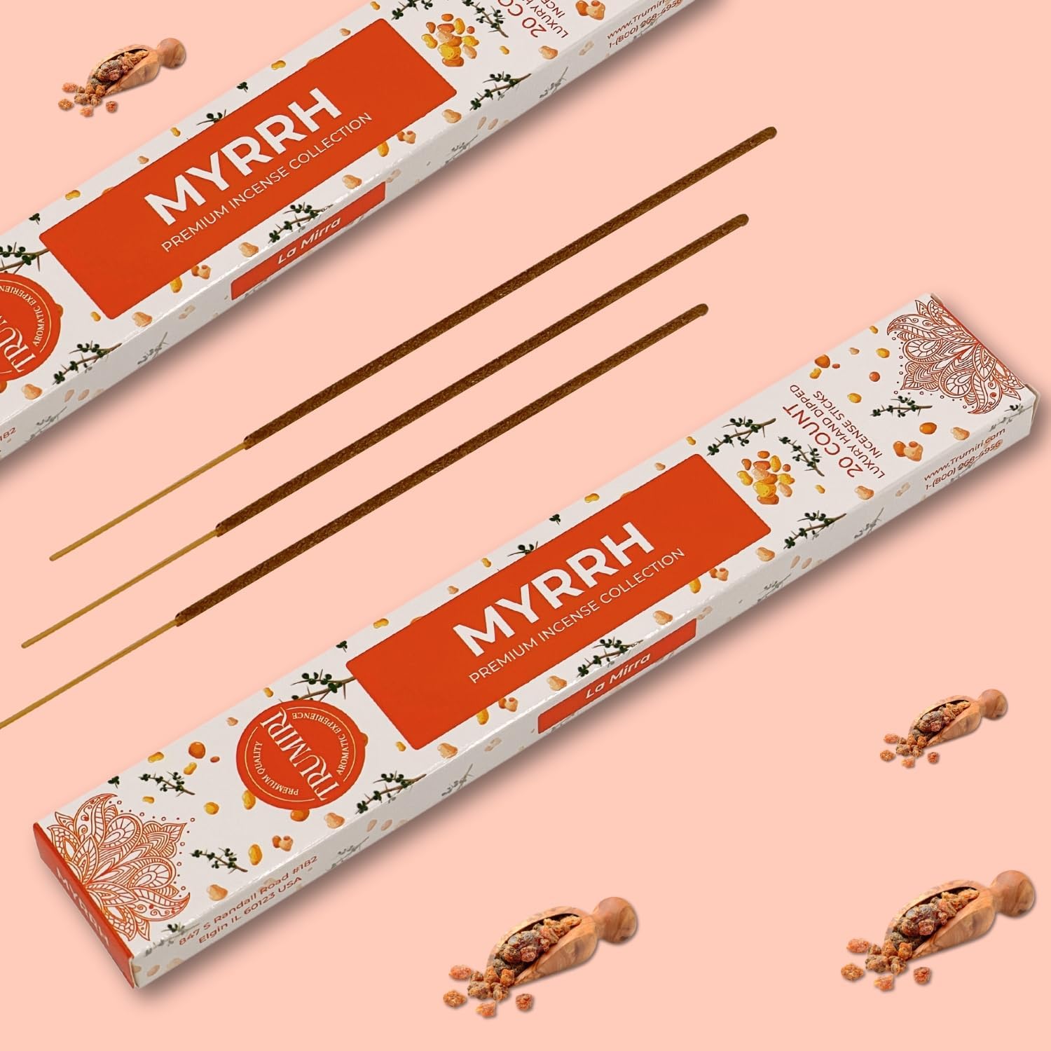 Myrrh Incense Sticks - 40 Stick Dual Pack - Natural Non Toxic