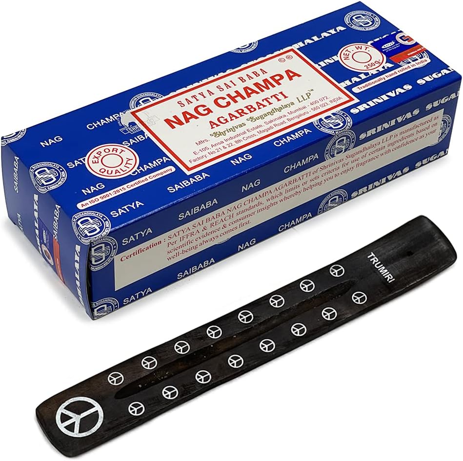 Trumiri Incense Stick Holder Bundle with Nag Champa Incense Sticks