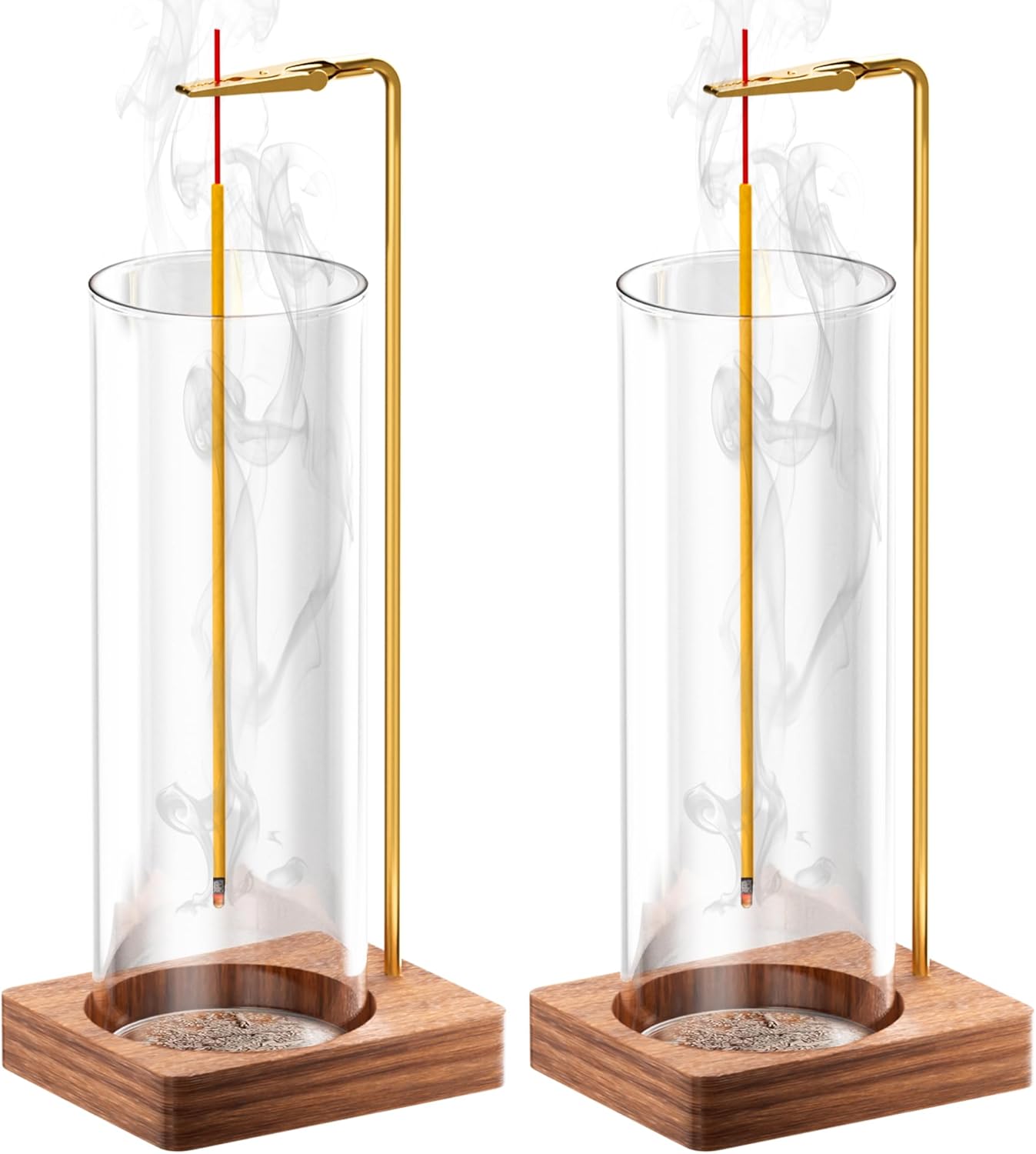 Incense Stick Holder with Glass Ash Catcher 2 Pack