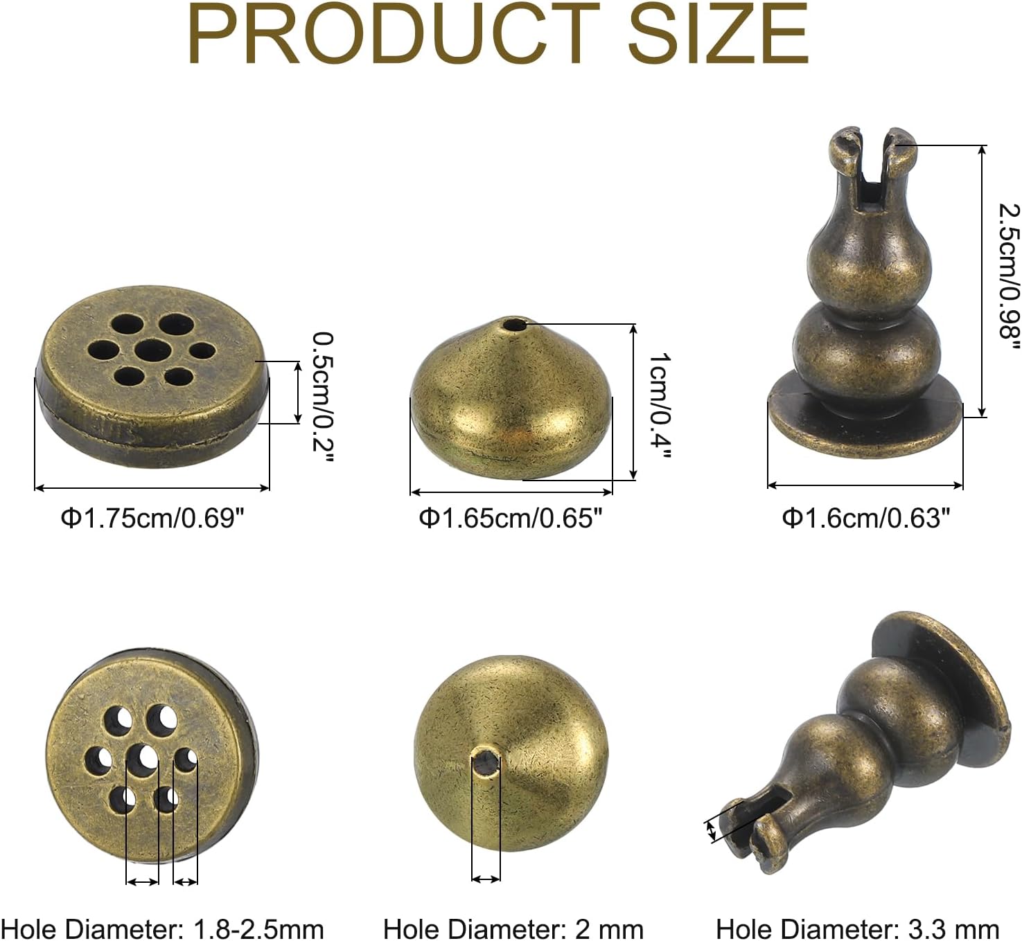 Uxcell 4pcs Brass Incense Holder for Home Office Yoga Meditation