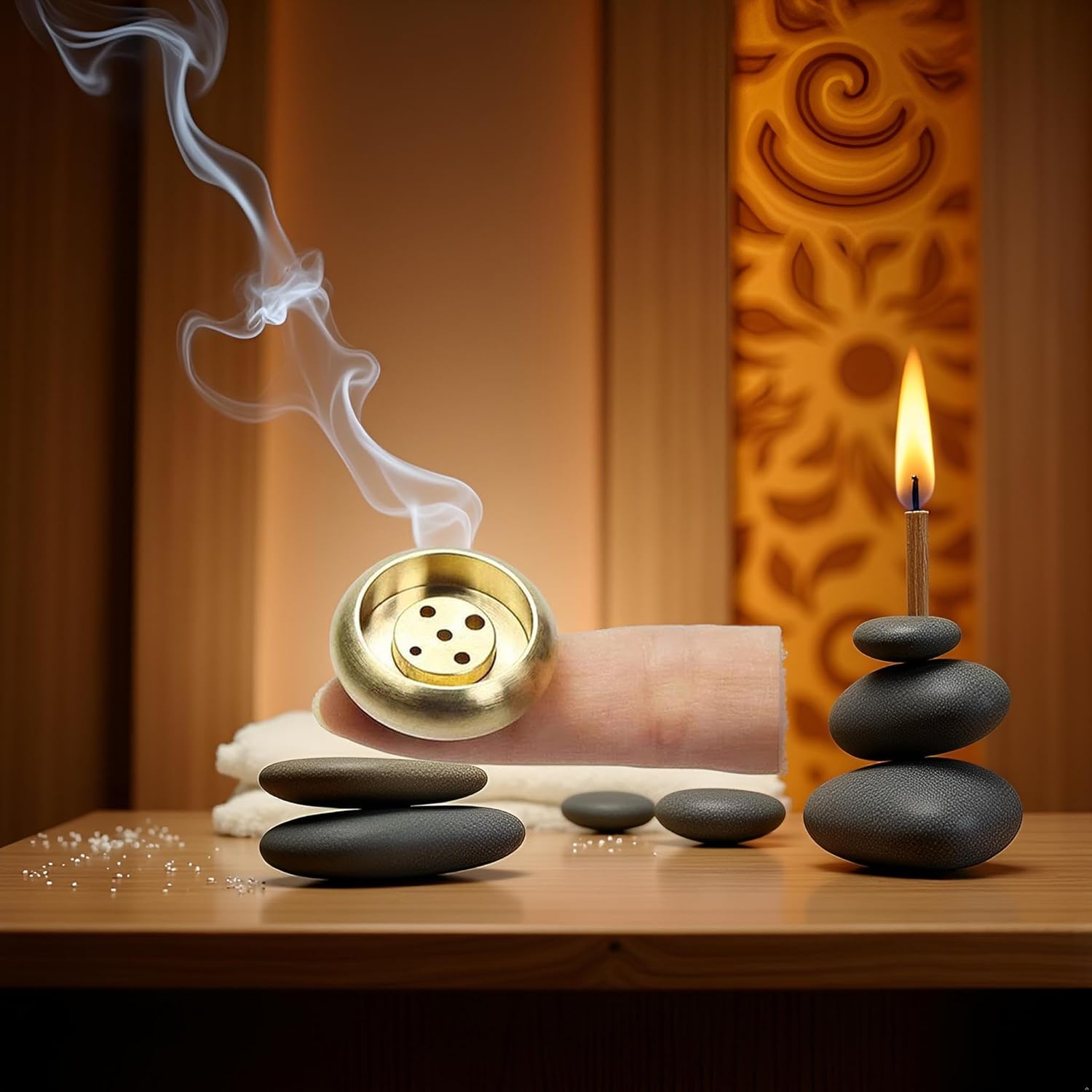 Jowxsx Brass Incense Holder for Sticks Coils Cones