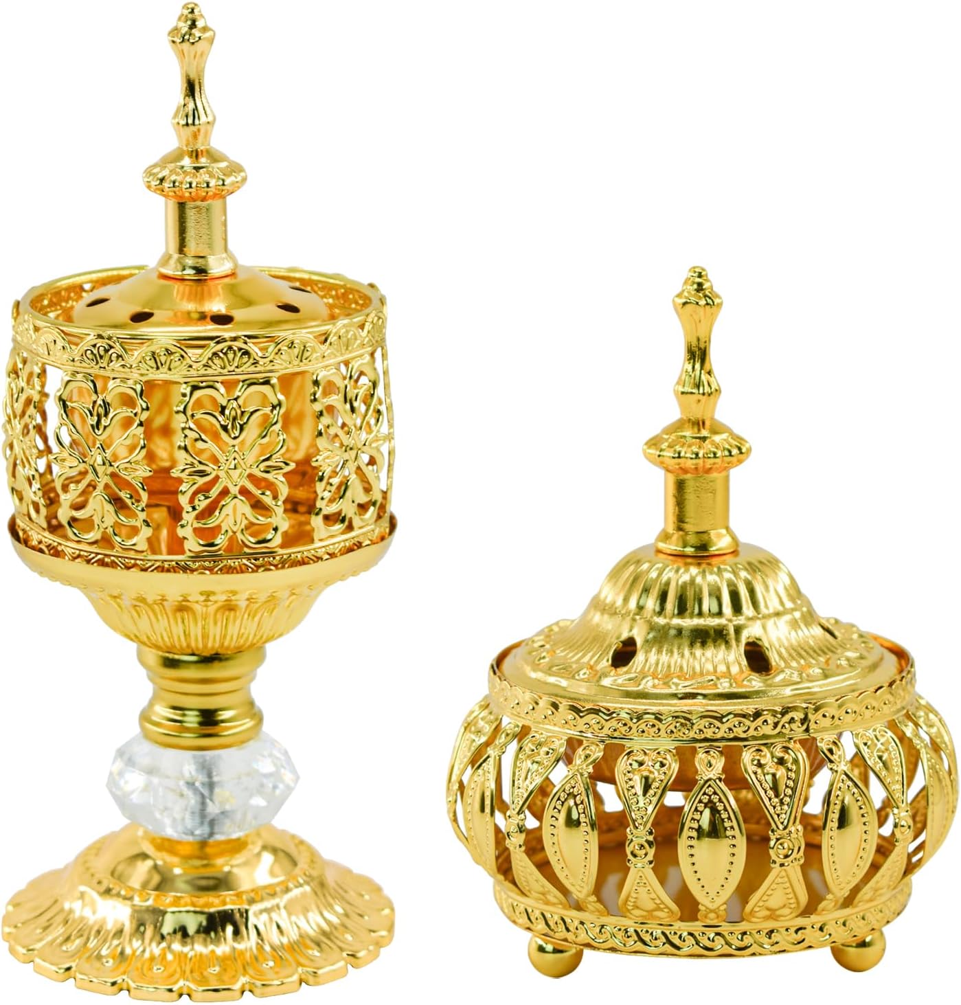 MrMrKura 2PCS Metal Incense Burner Vintage Style