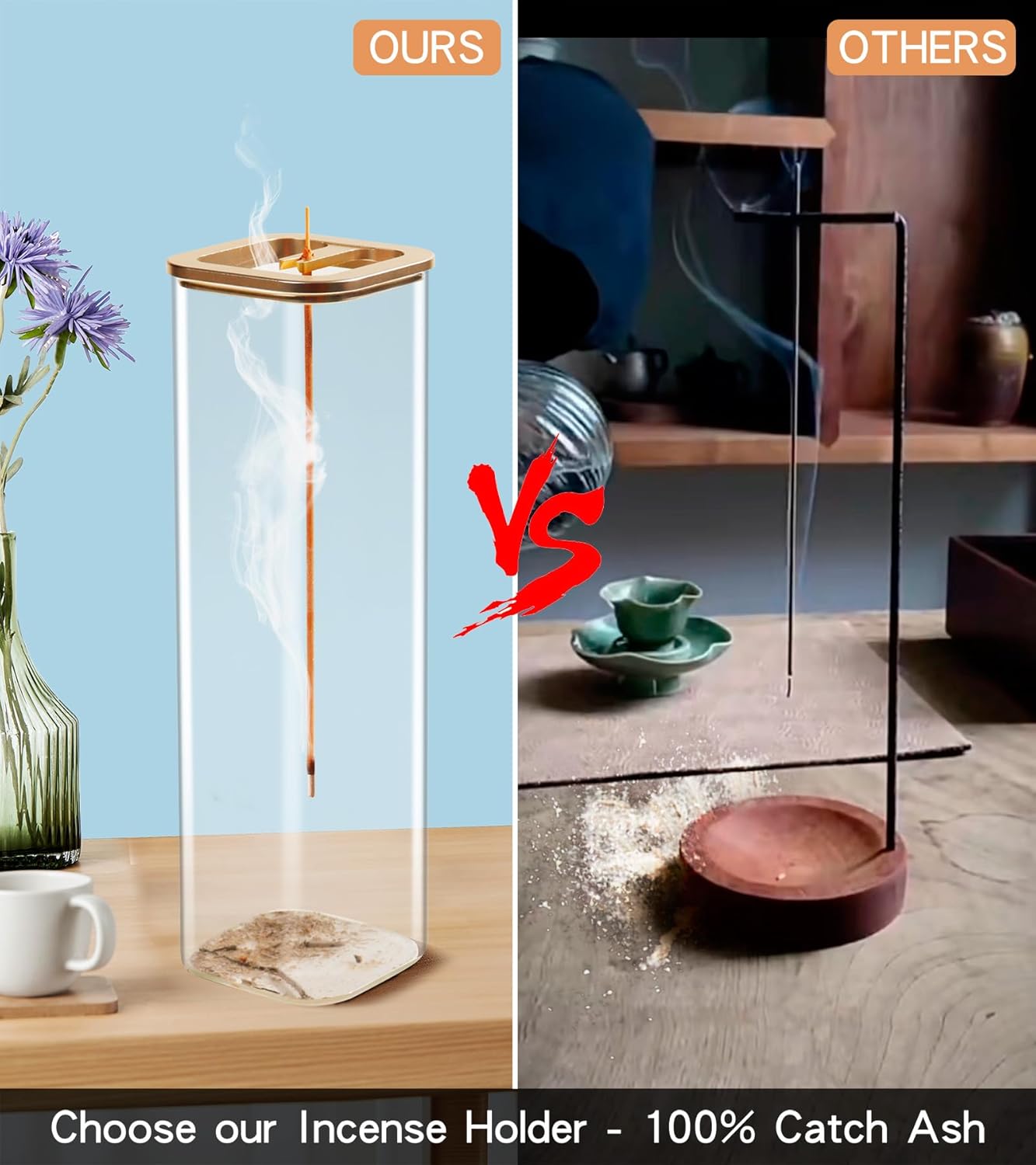 Eavida Incense Stick Holder with Anti-Ash Design