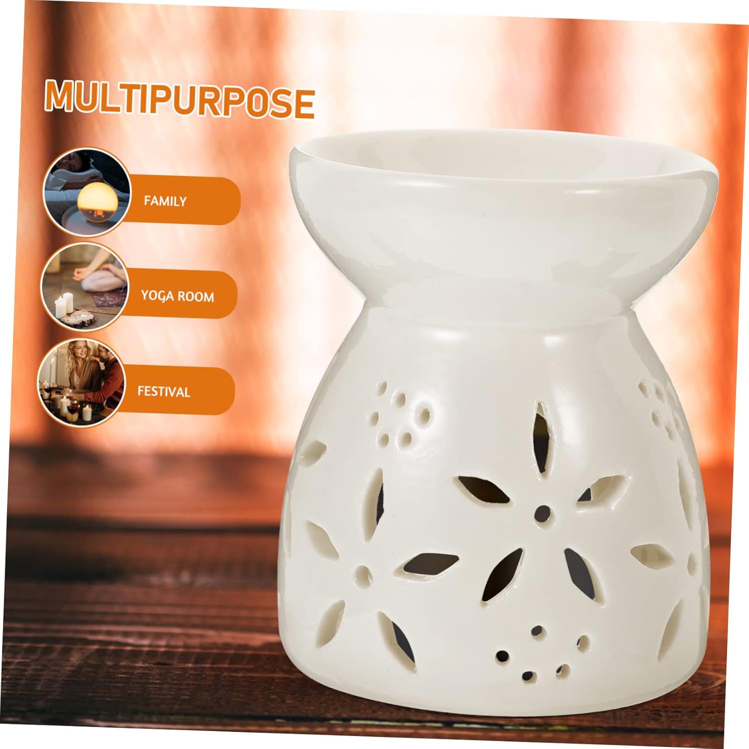 Healifty Ceramic Essential Oil Burner with Tea Light