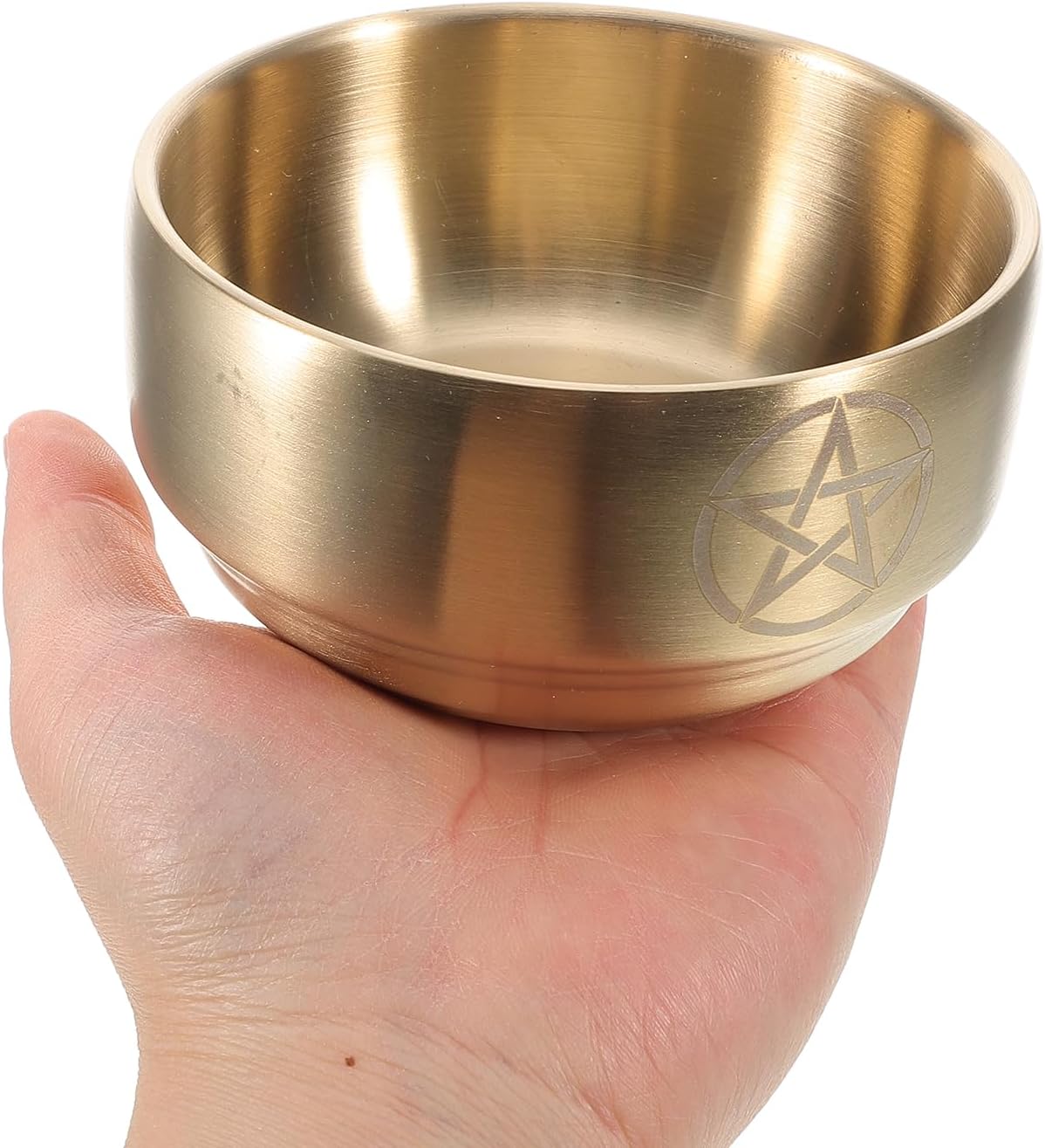 LUOZZY Pentagram Moon Incense Burner Brass Bowl