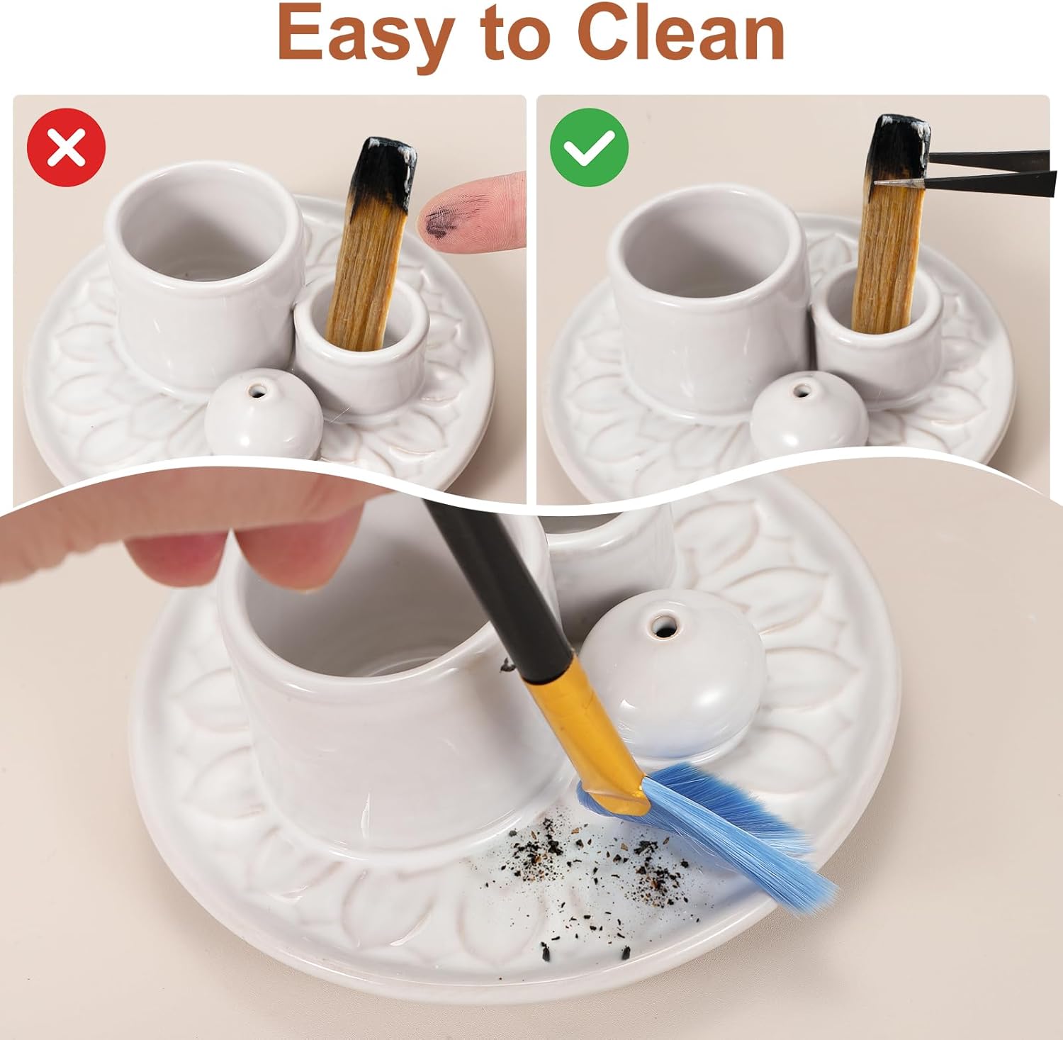 Uxcell 4 in 1 Ceramic Incense Burner Holder White