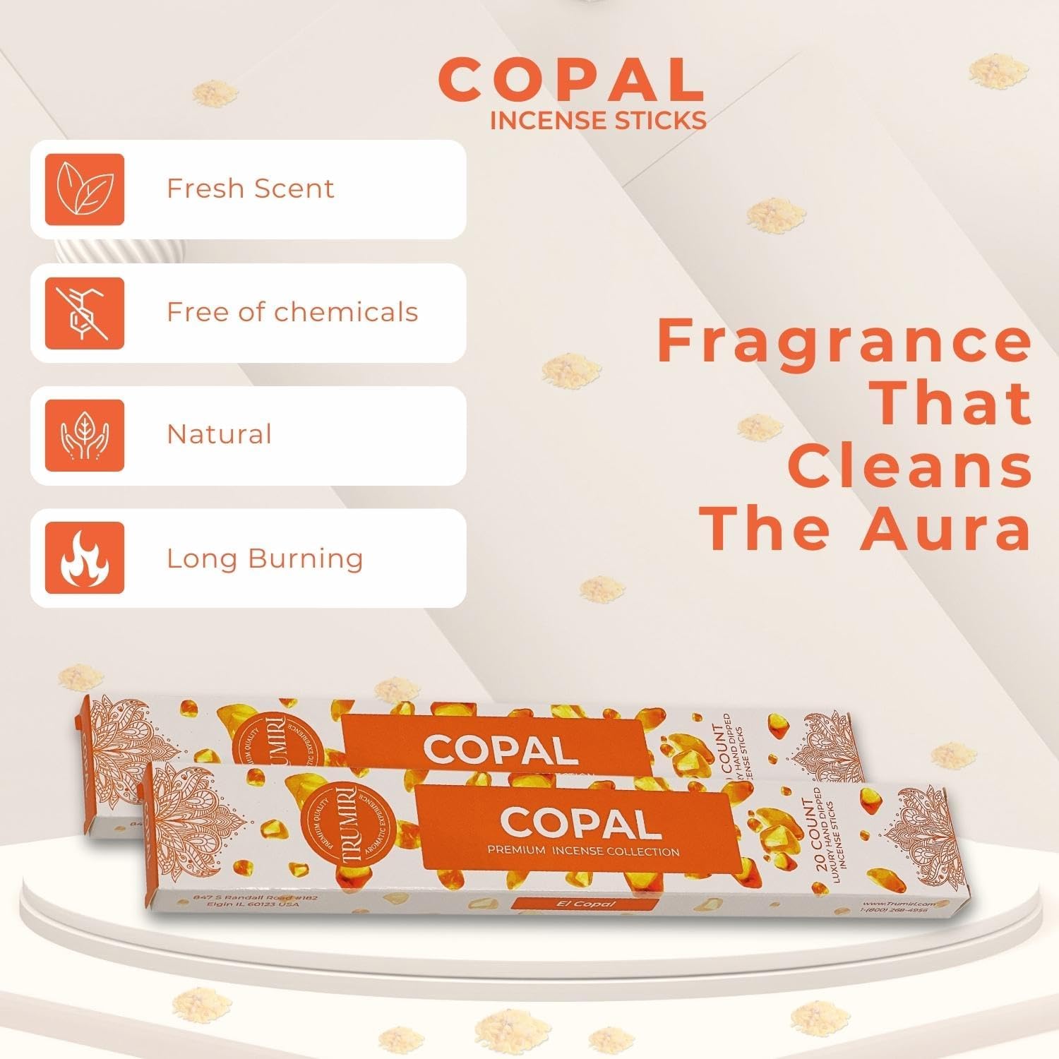 TRUMIRI Copal Incense Sticks - 40 Sticks Dual Pack