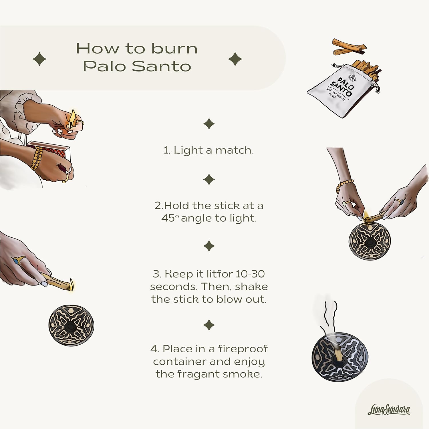 Luna Sundara Eco-Friendly Palo Santo Smudging Sticks