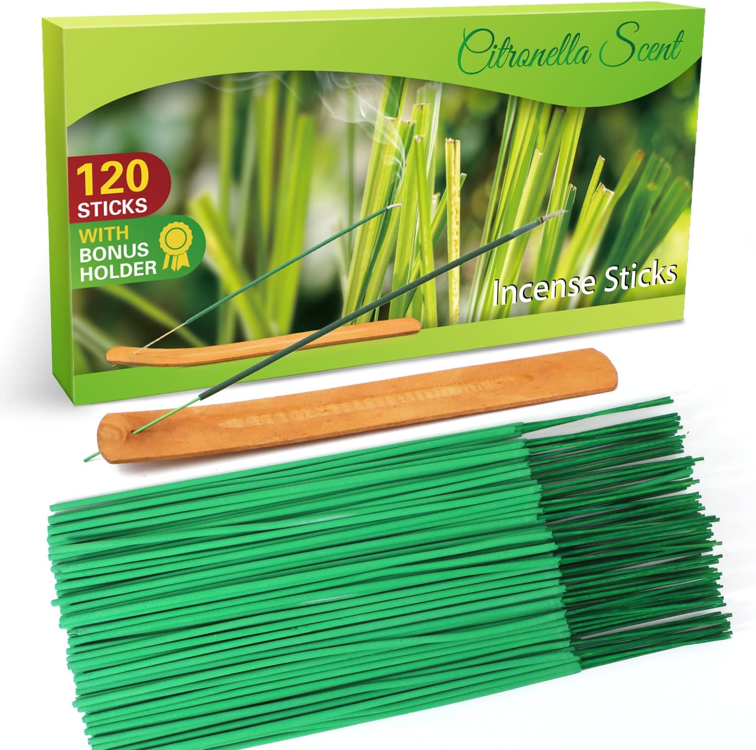 STRN Citronella Incense Sticks with Holder - 120 Sticks per Box